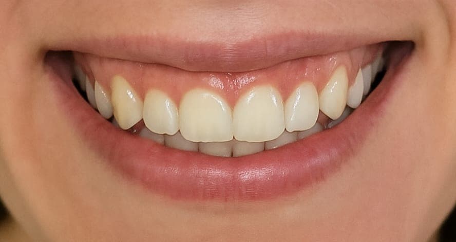 Gummy Smile vor Botulinumtoxin-Behandlung — erhöhte Zahnfleischsichtbarkeit beim Lächeln